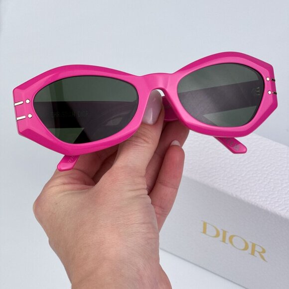 Dior DIORSIGNATURE B1U 73C0 BRAND NEW Sunglasses Pink Fuchsia Green Women - Picture 2 of 14